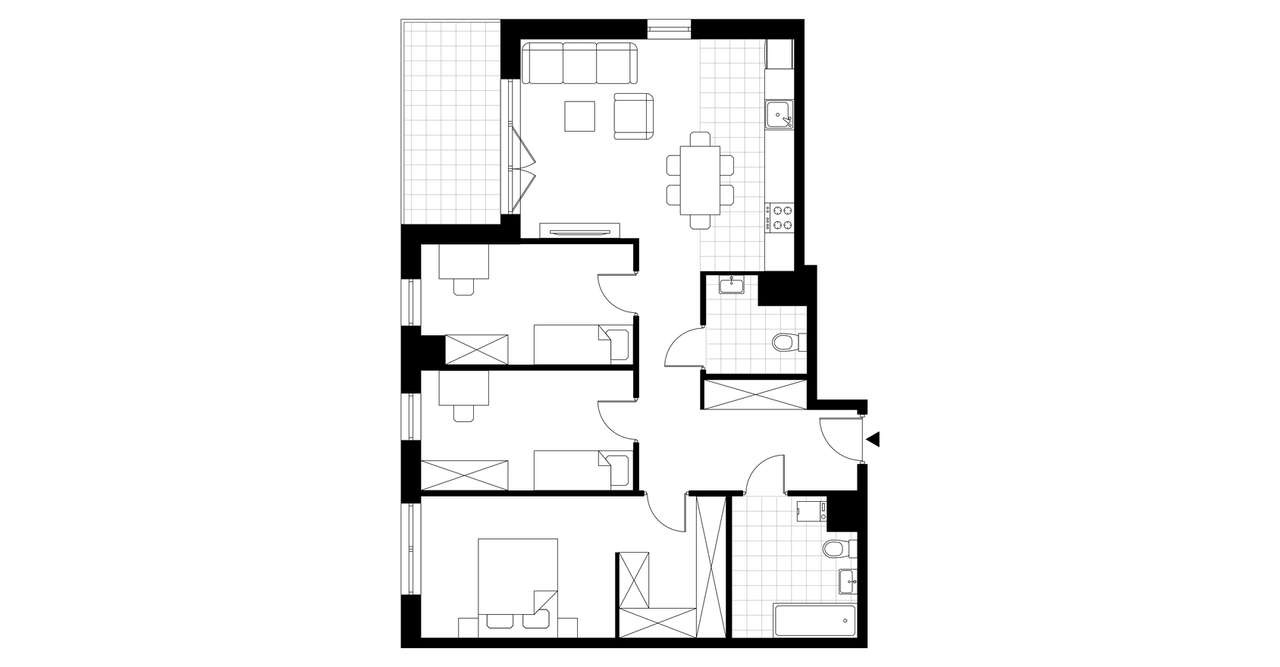 4-pokojowe mieszkanie 85m2 + balkon Bezpośrednio - Pełny obrazek: 3/8
