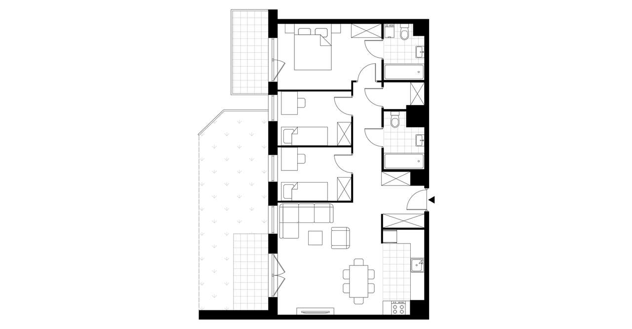 4-pokojowe mieszkanie 75m2 + ogródek Bezpośrednio - Pełny obrazek: 3/8