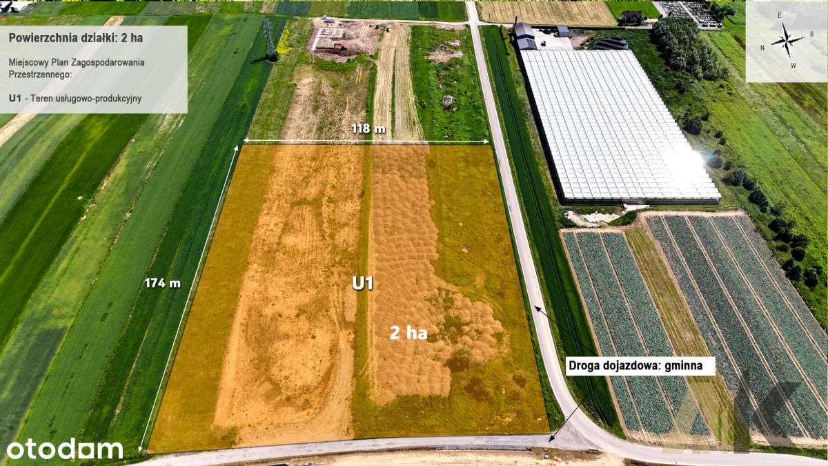 Inwestycyjna perełka - 1 ha usługowo-produkcyjne ! - Pełny obrazek: 2/20