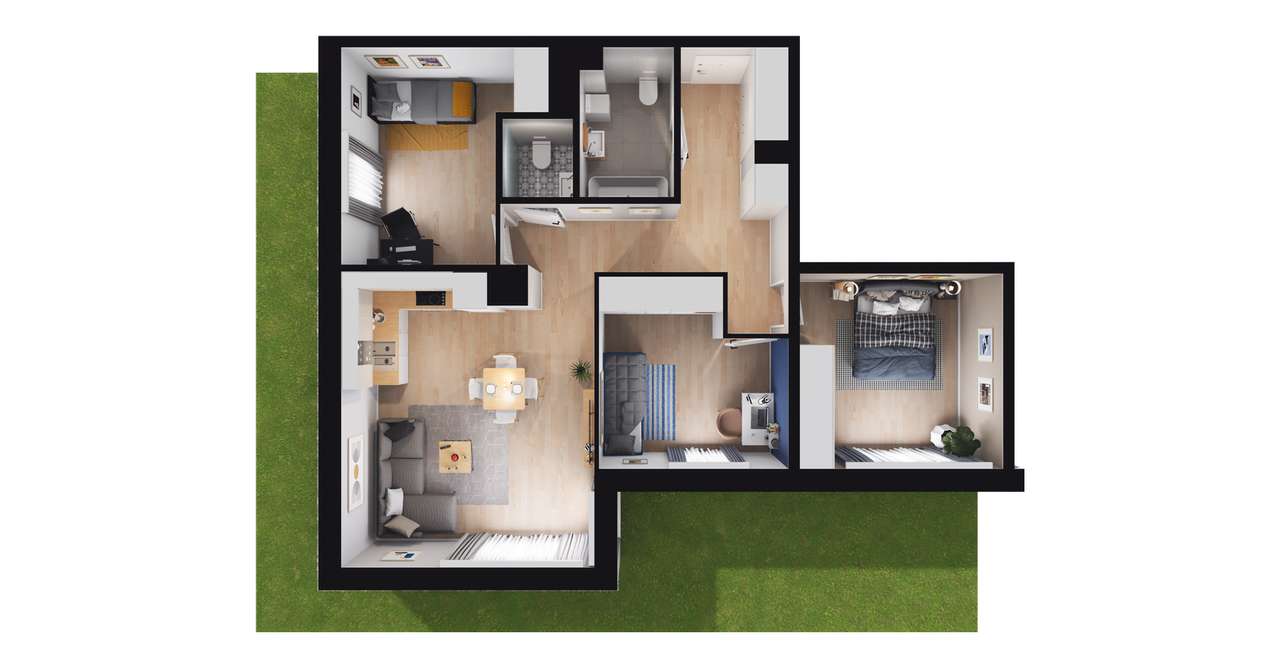 4-pokojowe mieszkanie 74m2 + ogródek Bezpośrednio - Pełny obrazek: 2/8
