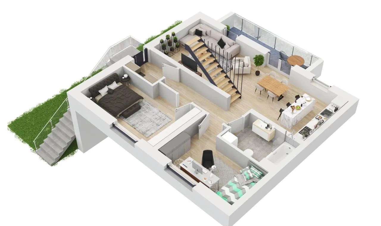 Libertów | dwupoziomowy apartament z ogródkiem | 95m2-1