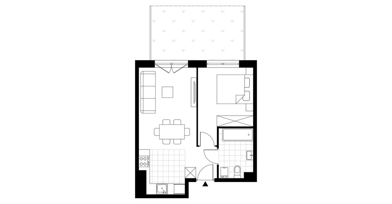 2-pokojowe mieszkanie 38m2 + ogródek Bezpośrednio - Pełny obrazek: 3/8