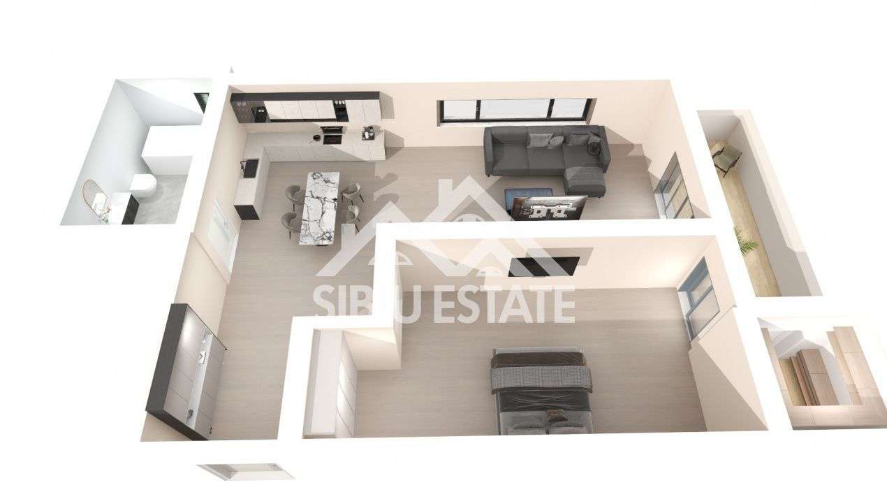 Studio 43,63 mp utili + balcon 6,23 mp – Zona Lacul lui Binder - Imagine principală: 4/7