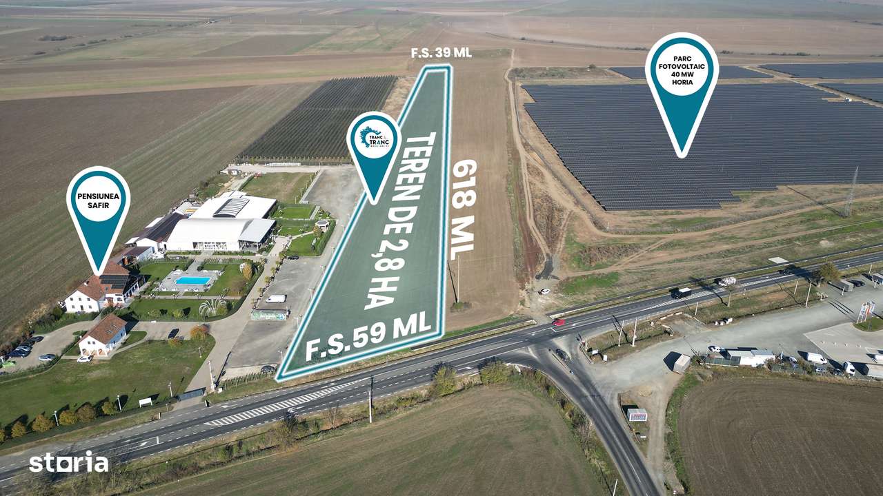 Teren de 2,8 ha pentru dezvoltare industriala, horeca sau fotovoltaice - Imagine principală: 3/4