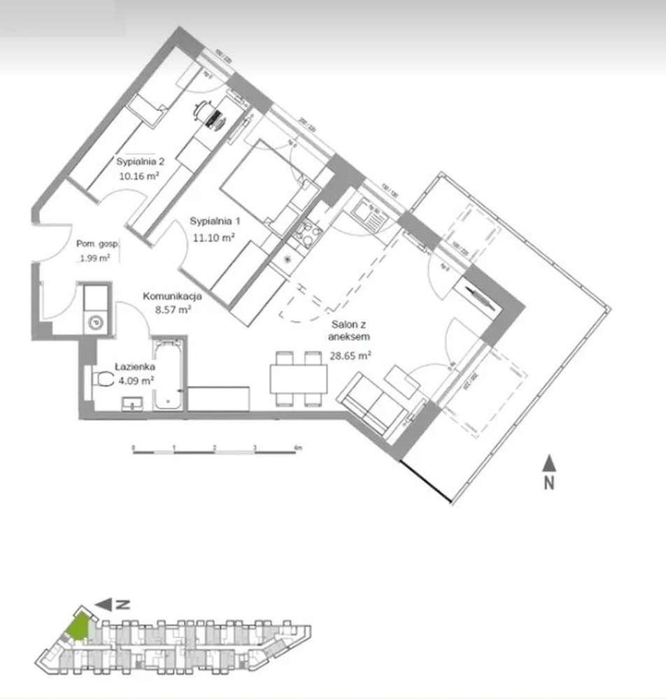 67m2 Pruszcz Gdański - 3/3 piętro - 3 pokoje - ekspozycja. wschodnia-12