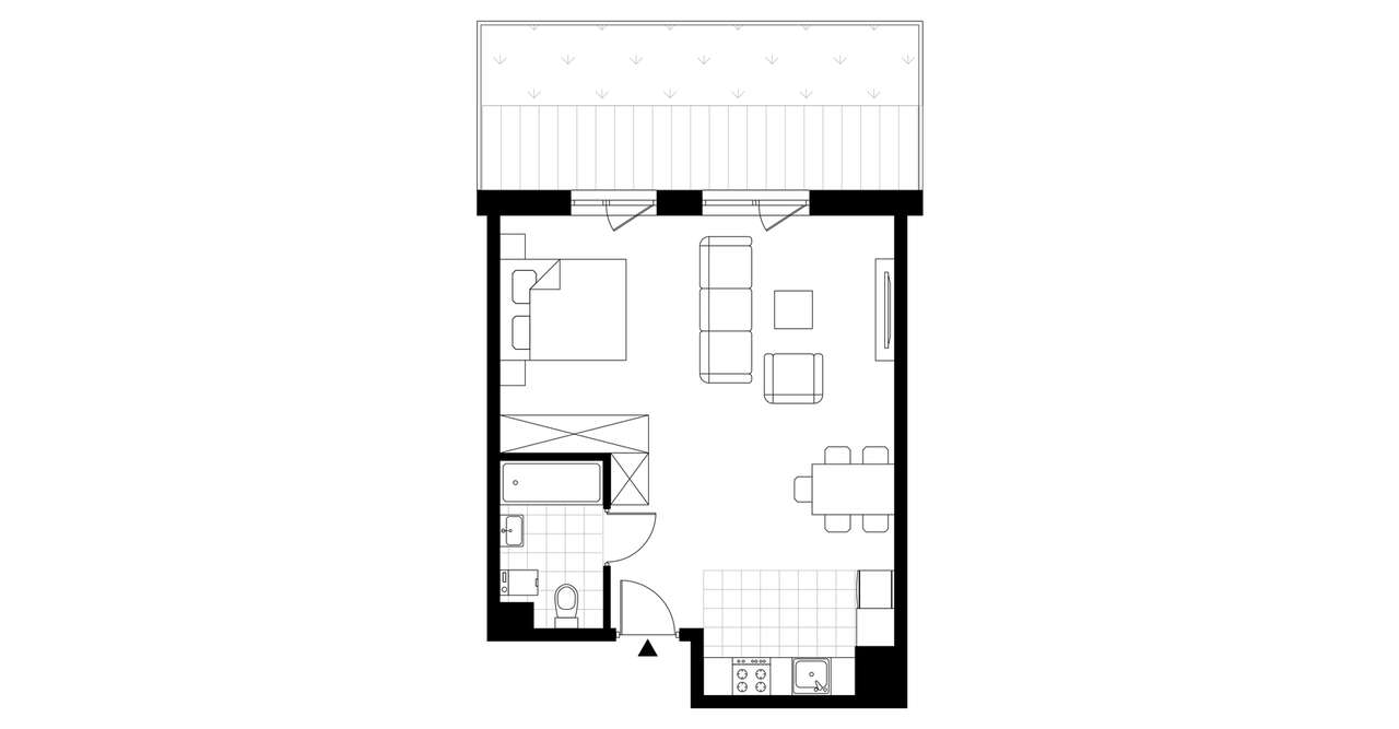 1-pokojowe mieszkanie 42m2 + ogródek - Pełny obrazek: 3/5