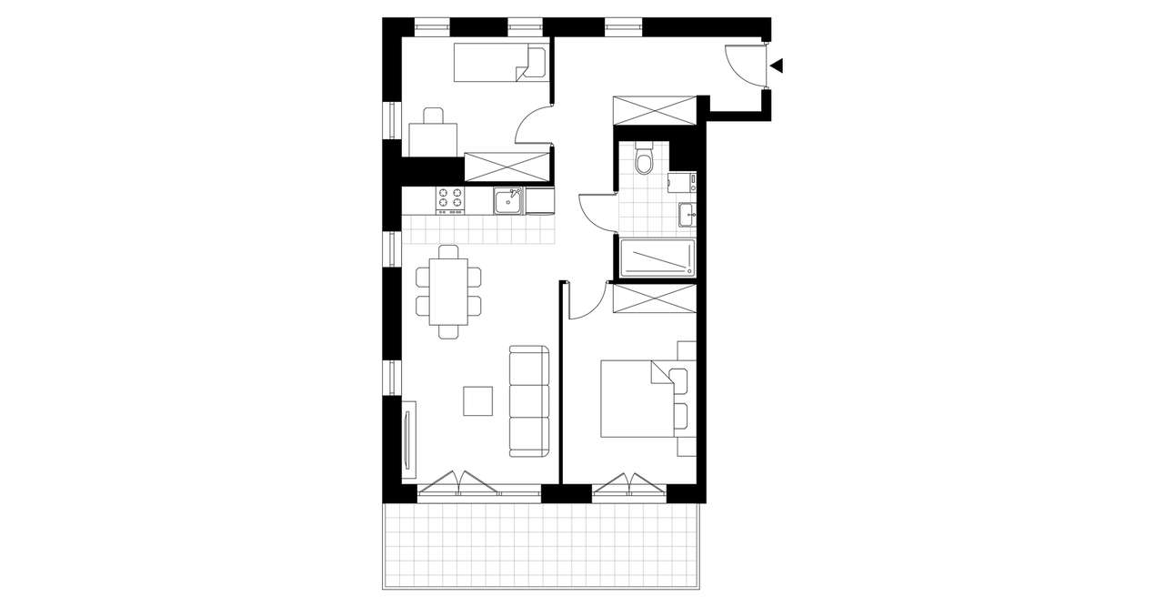 3-pokojowe mieszkanie 54m2 + balkon Bezpośrednio - Pełny obrazek: 3/8