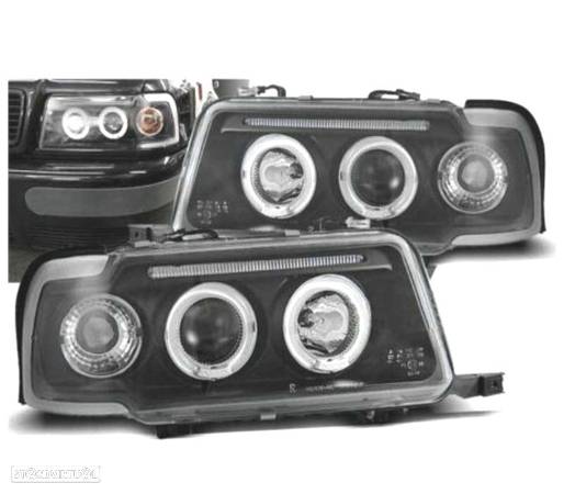 FARÓIS ANGEL EYES PARA AUDI 80 91-94 FUNDO PRETO - 2