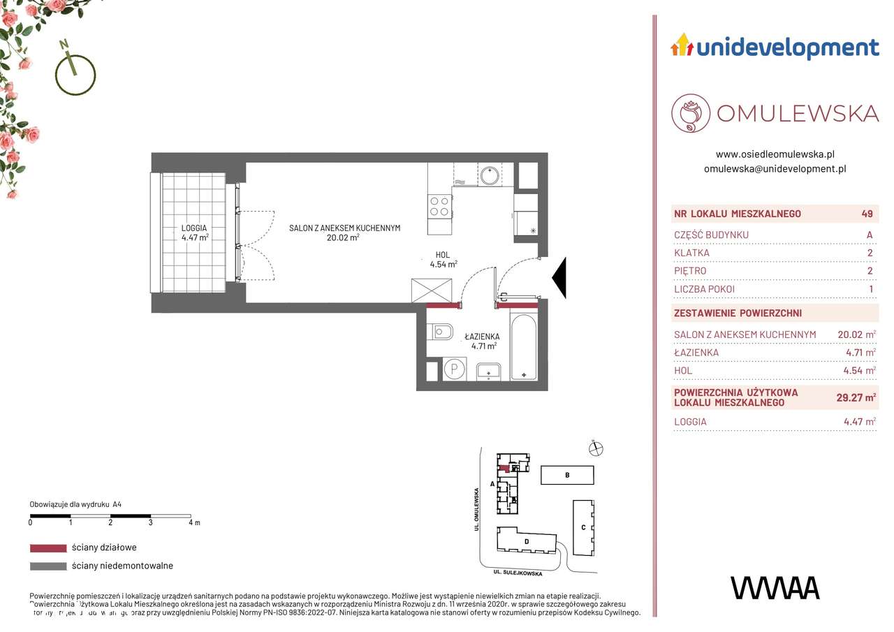 1-pokojowe mieszkanie 29 m² + loggia Bez Prowizji – pohled 2
