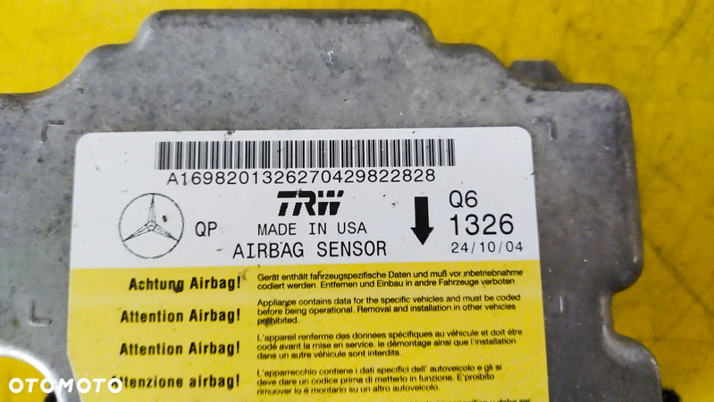 MERCEDES W169 MODUŁ SENSOR AIRBAG A1698201326 - 2