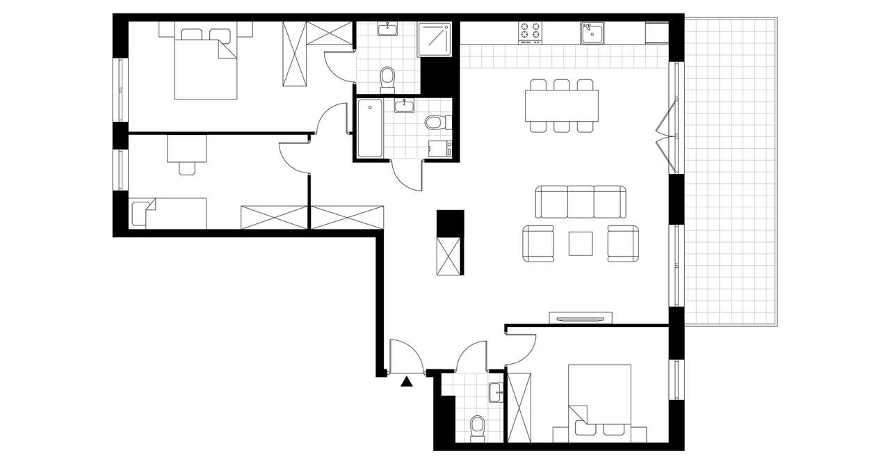 4-pokojowe mieszkanie 106m2 + taras Bezpośrednio - Pełny obrazek: 3/8