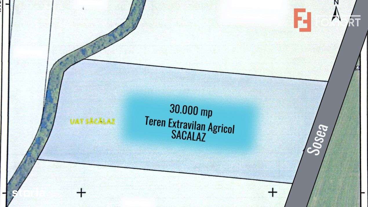COMISION 0% Teren extravilan de vanzare in Sacalaz - Imagine principală: 3/3