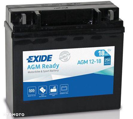 Akumulator Exide AGM12-18 18Ah 250A P+ MOŻLIWY DOWÓZ MONTAŻ - 1