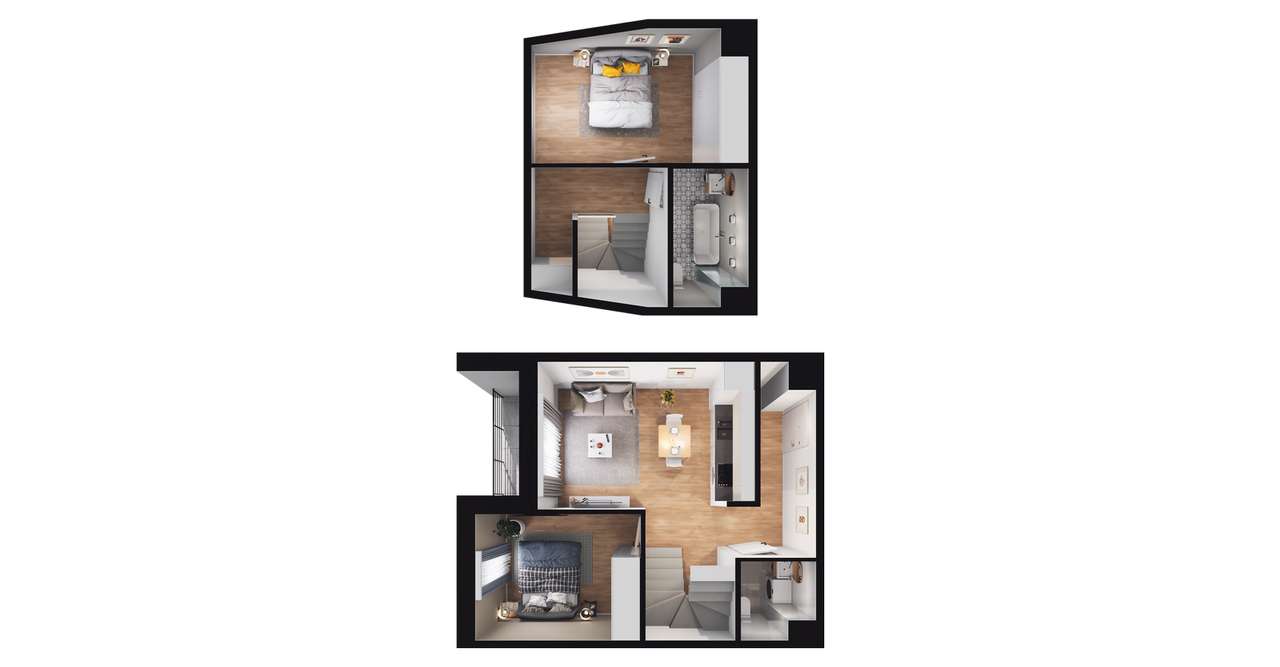 3-pokojowe mieszkanie 54m2 + loggia - Pełny obrazek: 2/6