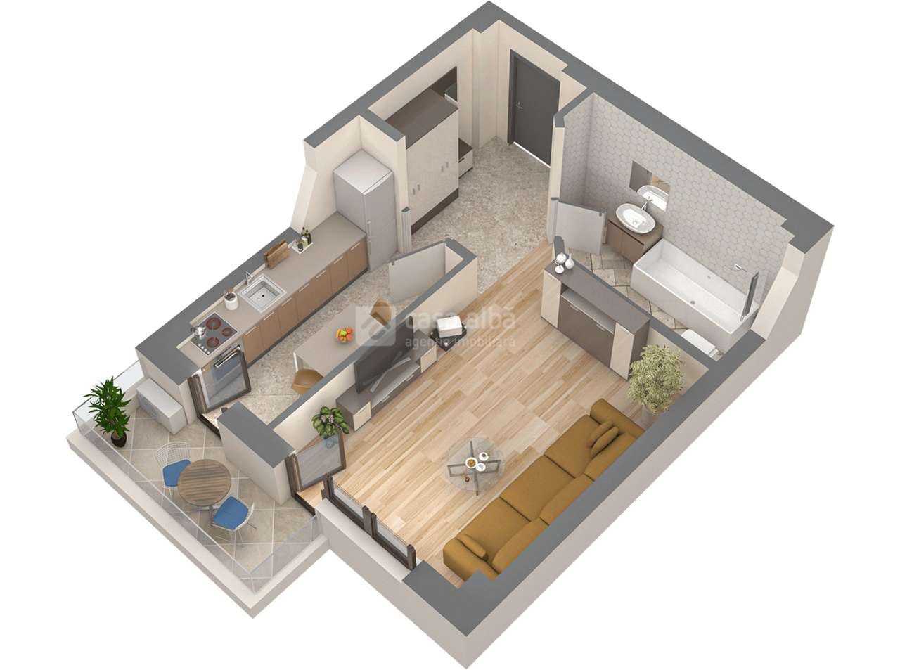 Apartament 1 camera, bloc nou, Podu Ros, intabulat! - Imagine principală: 4/10