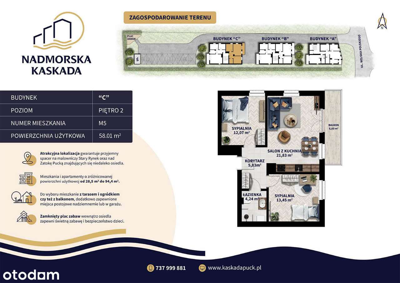 Mieszkanie, 58,01 m² przy Starym Rynku i Zatoce - centrum Pucka-7