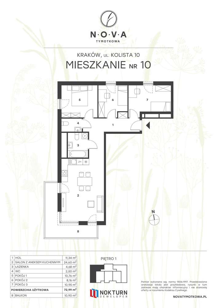 4-pokojowe mieszkanie 72m2 + balkon Bez Prowizji - Pełny obrazek: 2/7