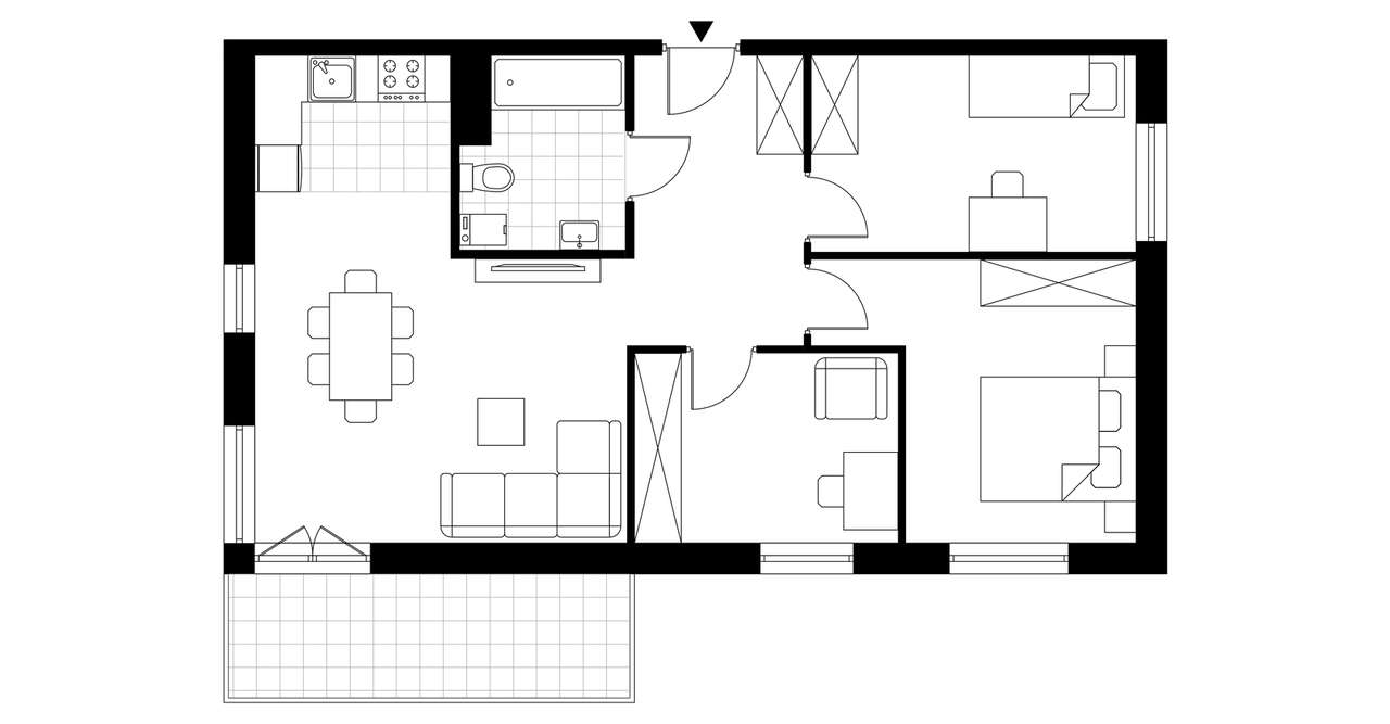 4-pokojowe mieszkanie 66m2 + balkon - Pełny obrazek: 3/8