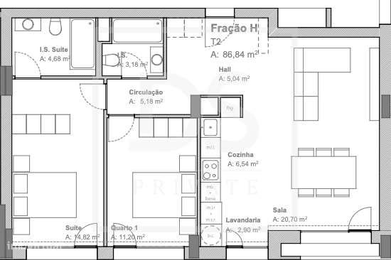 Apartamento T2 Venda em Águas Santas,Maia-7