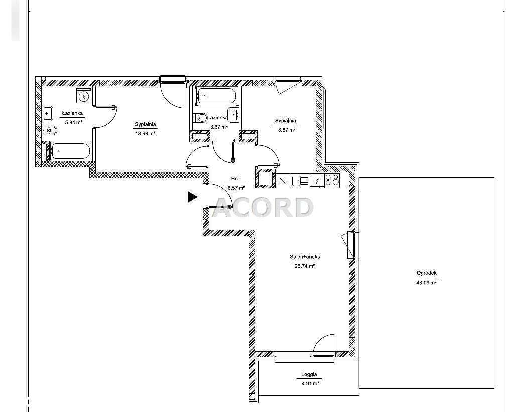 67m2 do wejścia 2021r loggia ogródek garaż meble-16