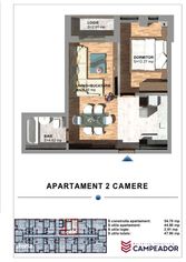CAMPEADOR: Apartament cu 2 camere, 45 mp utili, la parter cu terasa