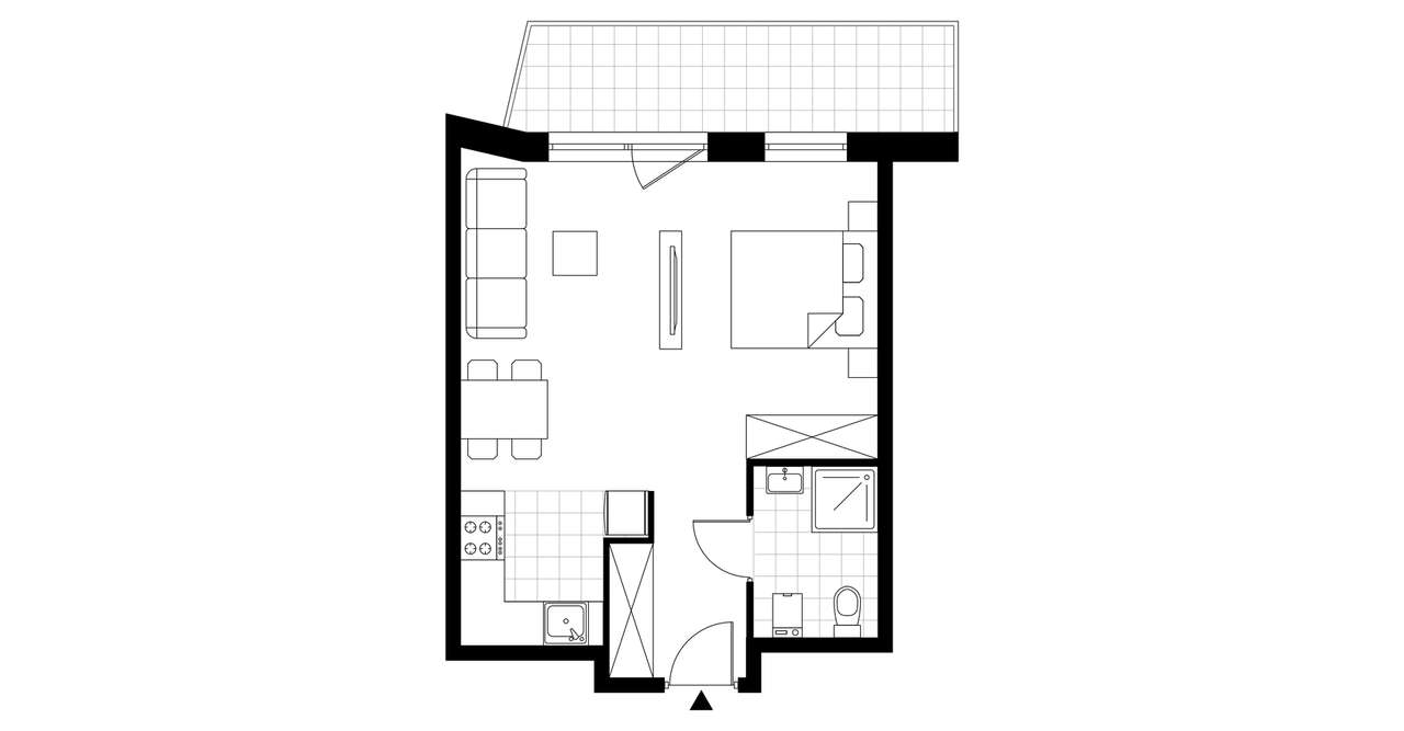 1-pokojowe mieszkanie 36m2 + balkon Bez Prowizji - Pełny obrazek: 3/8