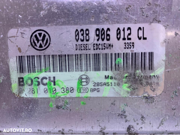 ECU / Calculator Motor Skoda Octavia 1 1.9TDI ASV 110CP 2001 - 2011 Cod Piesa : 038906012CL / 02810101380 - 2