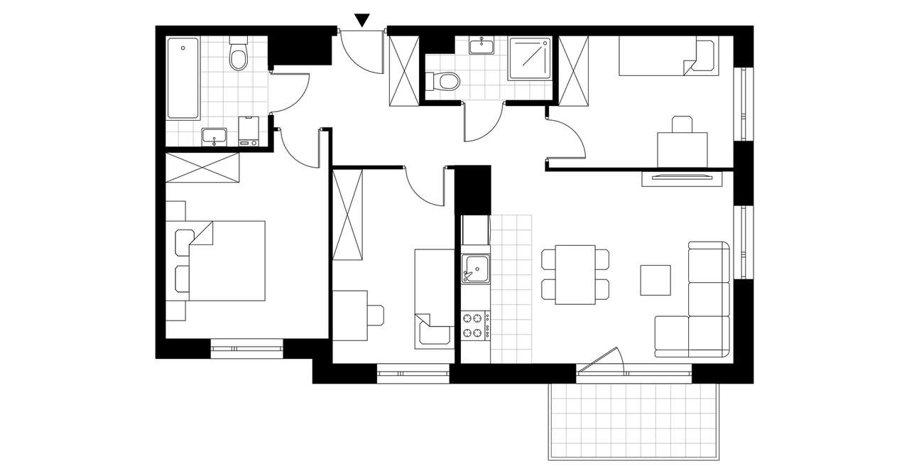 4-pokojowe mieszkanie 69m2 + balkon Bezpośrednio - Pełny obrazek: 3/8