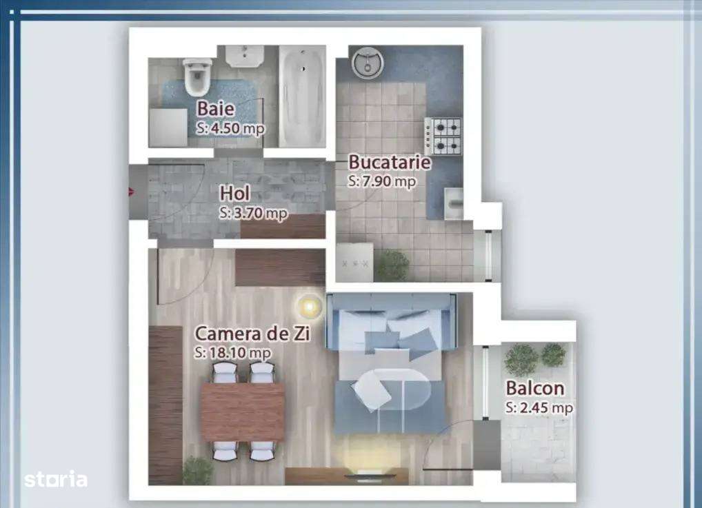 Garsonieră nouă | Direct dezvoltator | Personalizabilă - Imagine principală: 3/4