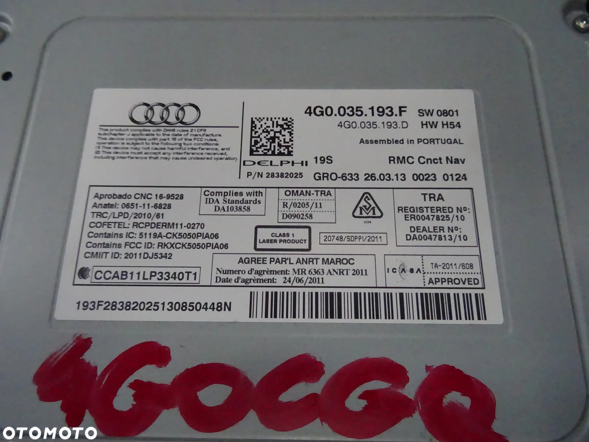 4G0035193F czytnik MMI Multimedia jednostka Audi A7 A6 C7 czesci - 3