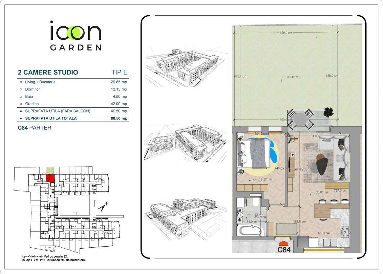 Apartament 2 camere - ansamblul ICON Garden - zona Ștefan cel Mare - Imagine principală: 2/25