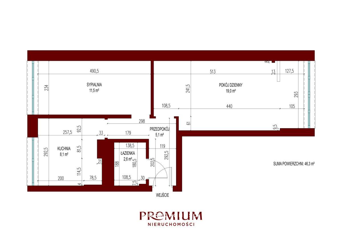 Mieszkanie 2 pokoje ul. Chrobrego Oława-15