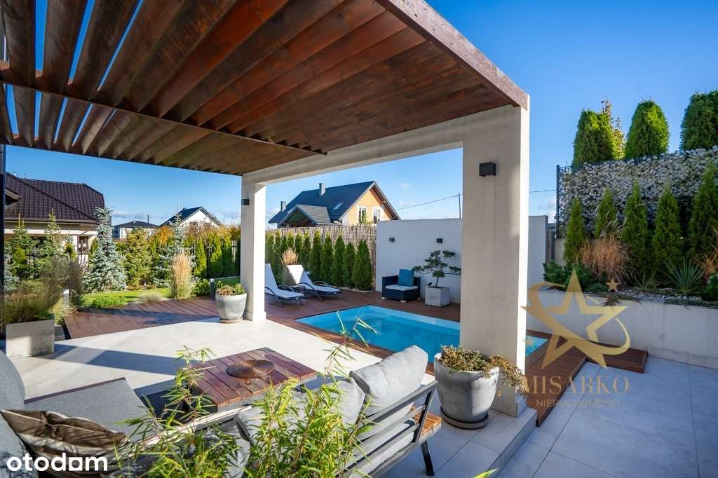 Nowoczesny dom w zabudowie bliźniaczej z basenem-6