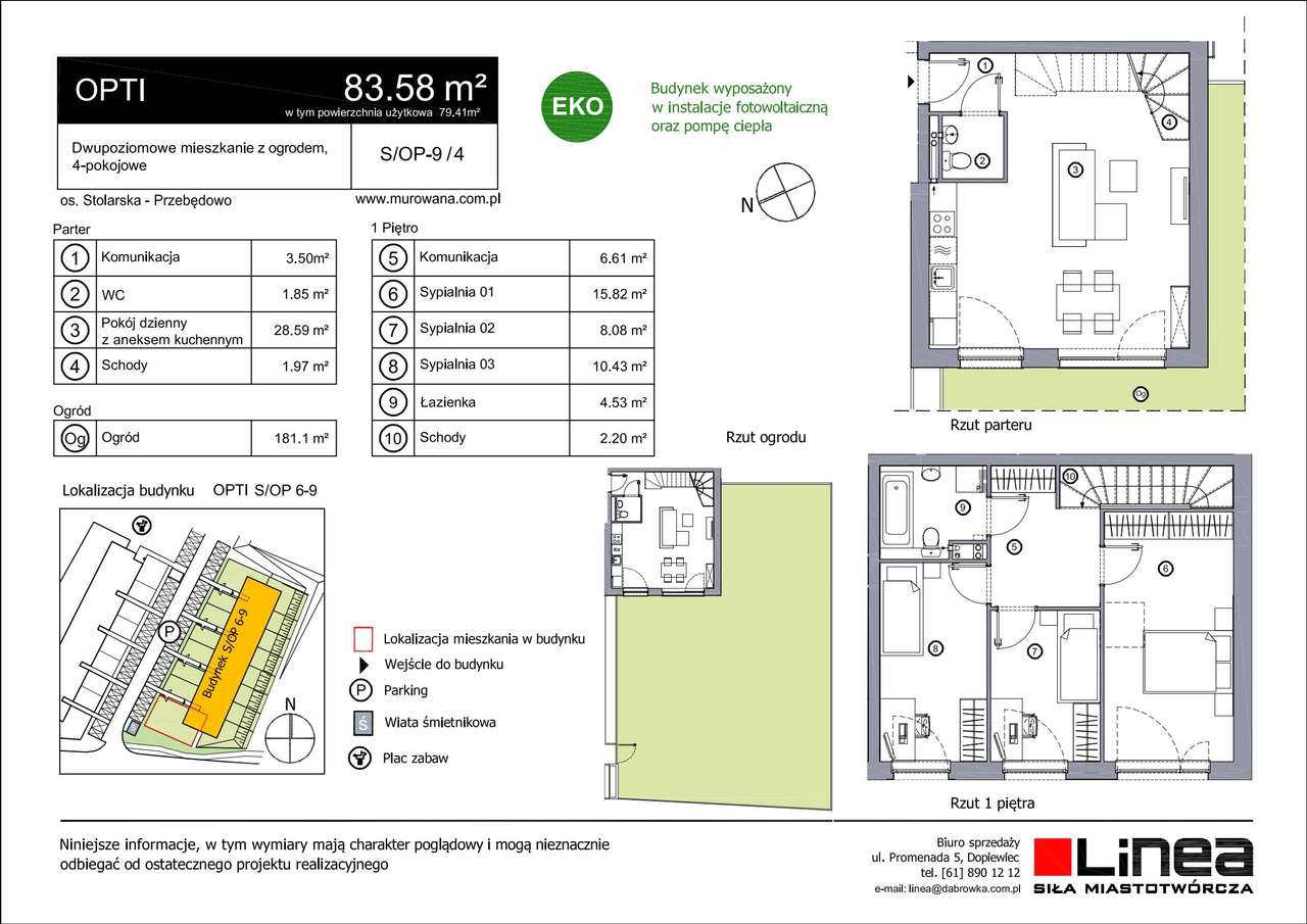 4-pokojowe mieszkanie 83m2 + ogródek Bez Prowizji - Pełny obrazek: 2/9