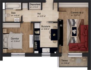 Apartament cu 2 camere + BOXĂ inclusă în preț