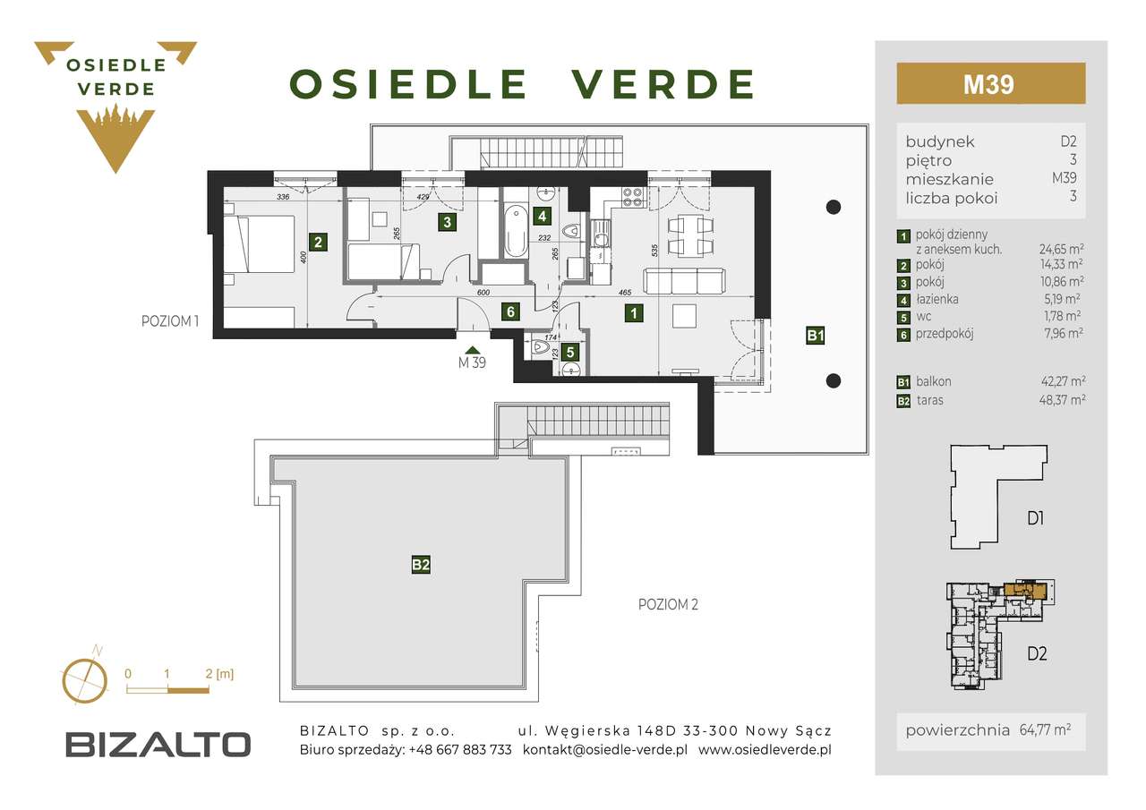 Osiedle Verde Nowoczesne 3-pokojowe mieszkanie z tarasem na dachu.-4