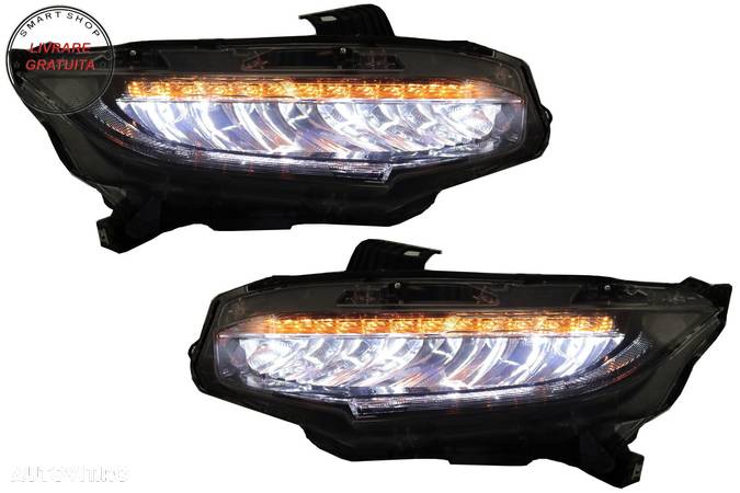 Faruri Full LED HONDA Civic Mk10 FC/FK (2016-Up) Sedan & Hatchback Semnalizare Din- livrare gratuita - 1