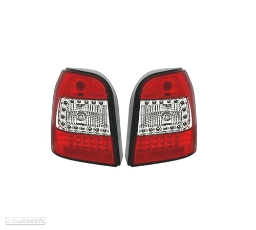 FAROLINS TRASEIROS LED PARA AUDI A4 B5 AVANT 95-01 VERMELHO CROMADO - 1