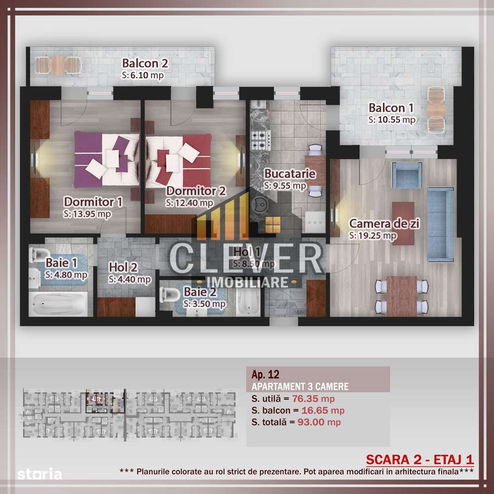 Apartament Spatios 3 camere Th. Pallady-Metrou Nicolae Teclu - Imagine principală: 2/13