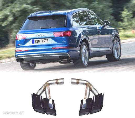 PONTEIRAS DE ESCAPE PARA AUDI Q7 3.0T DIESEL 16-19 LOOK SQ7 PRETAS - 1