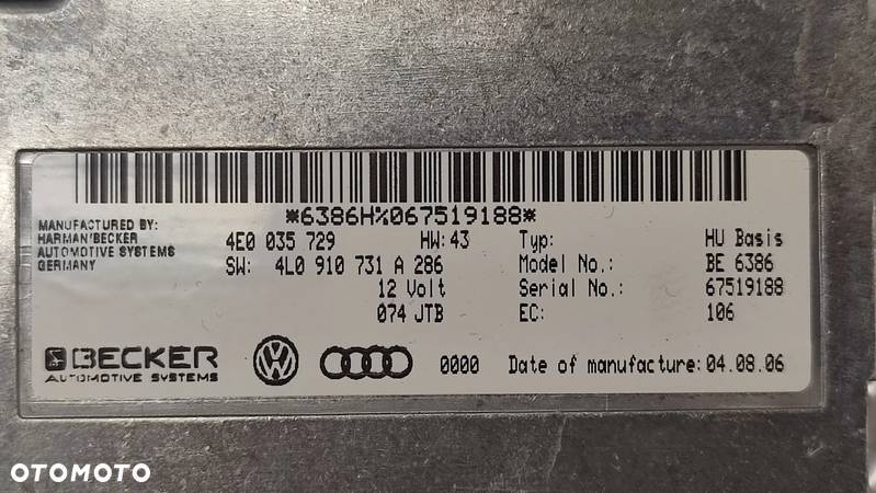 AUDI Q7 4L 05-15R STEROWNIK MODUL MMI NAWIGACJI 4L0910731 A 4E0035729 - 4