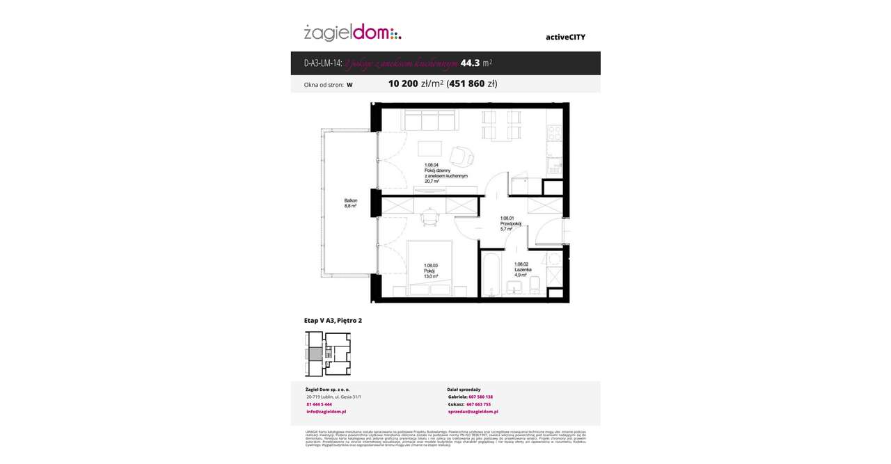 Active City etap V | mieszkanie 2-pok. | A3_2_14 - Pełny obrazek: 2/7