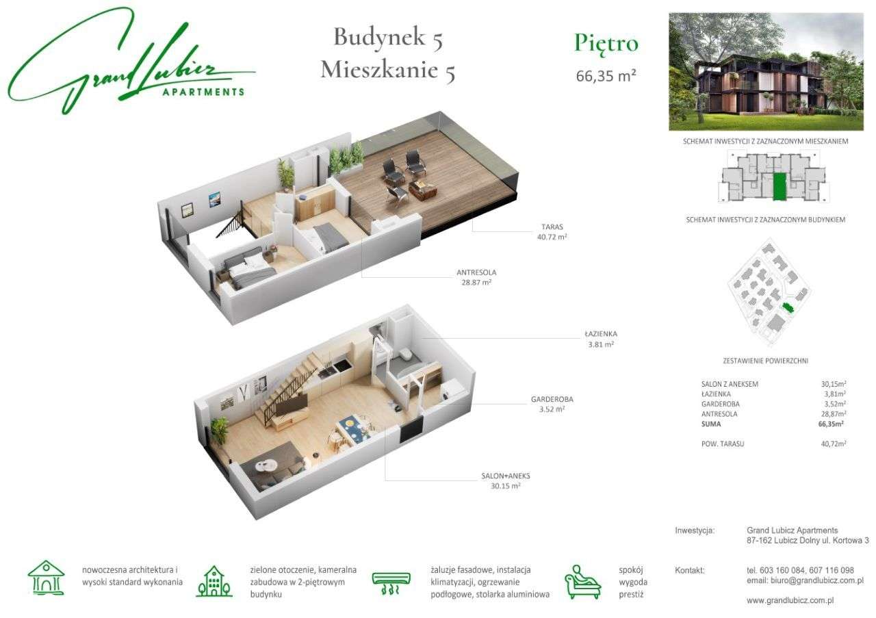 Grand Lubicz Apartments 66,35 m2 Taras 40,72m2 - Pełny obrazek: 4/25