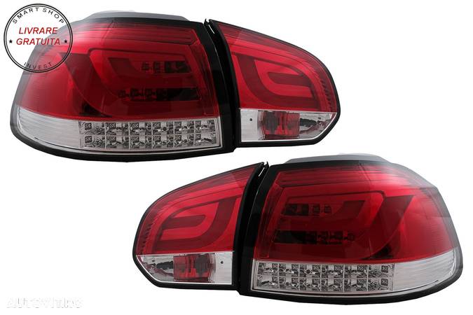 Stopuri Full LED VW Golf 6 VI (2008-2013) Rosu Clar- livrare gratuita - 1