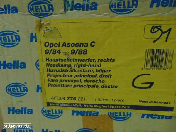 Opel Ascona C7 09/1984 até 09/ 1988 faróis - 7
