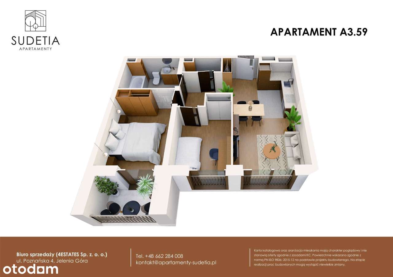 Apartamenty Sudetia | mieszkanie 3-pok. | A3.59 - Pełny obrazek: 3/8