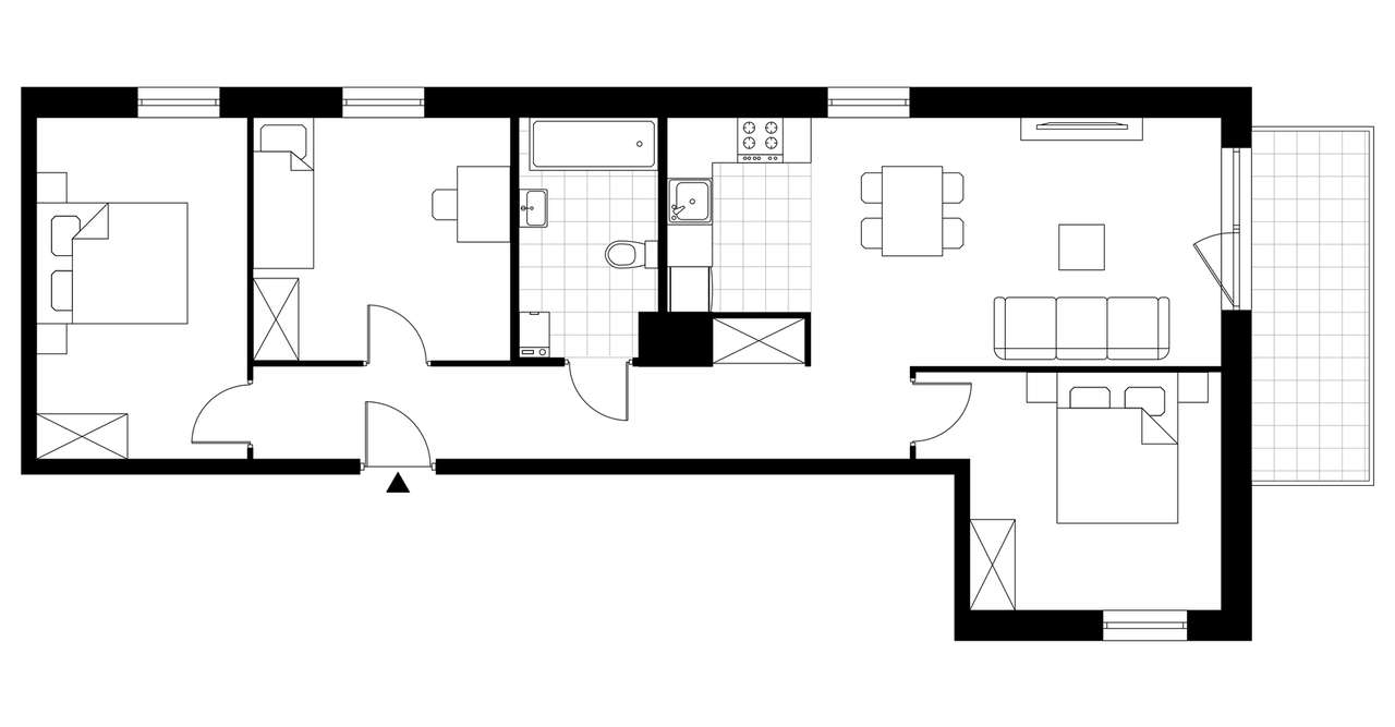 4-pokojowe mieszkanie 72m2 + balkon - Pełny obrazek: 3/6