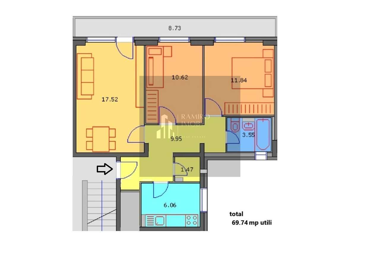 Apartament 3 camere 70m decomandat centrala Vadul Nou Sector 5