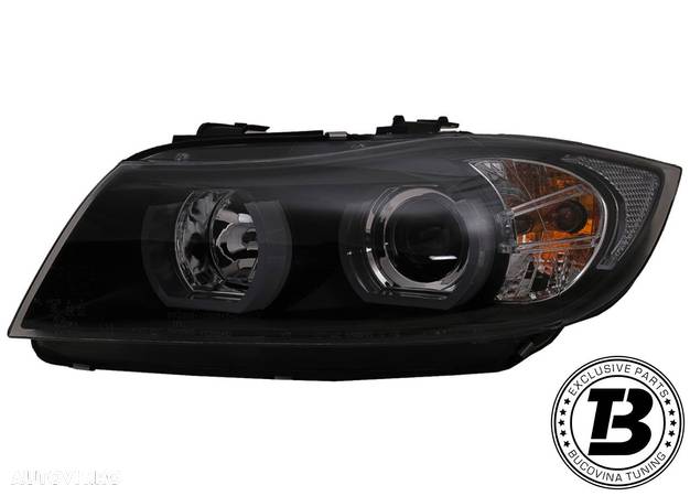 Faruri LED Angel Eyes compatibile cu BMW Seria 3 E90 3D U LED Design - 12