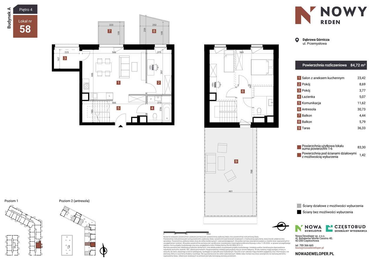 Nowy Reden | mieszkanie 3-pok. | A58 - Pełny obrazek: 2/7